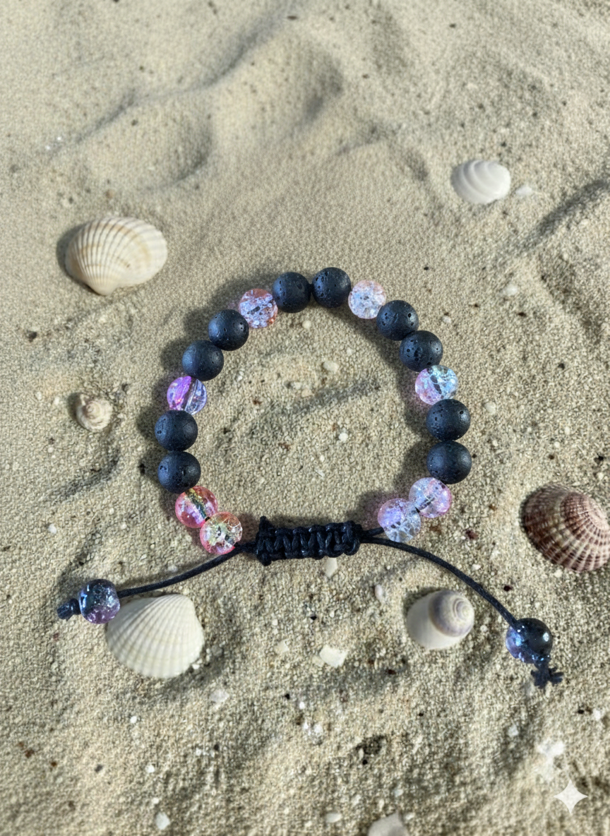 Armband - Paars / Zwart